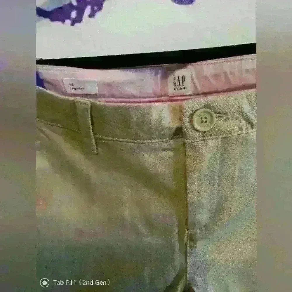 Gap kids size 18 regular khaki pants with pink waistband new w tags size 18